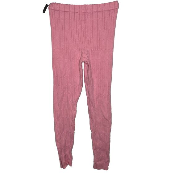 RICH XCHANGE Joggers Cable Knit Pull On High Waist Lounge Pants Womens S Pink - Picture 3 of 12